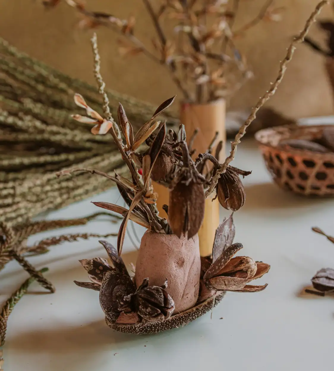 Oficina de bonecos de gravetos